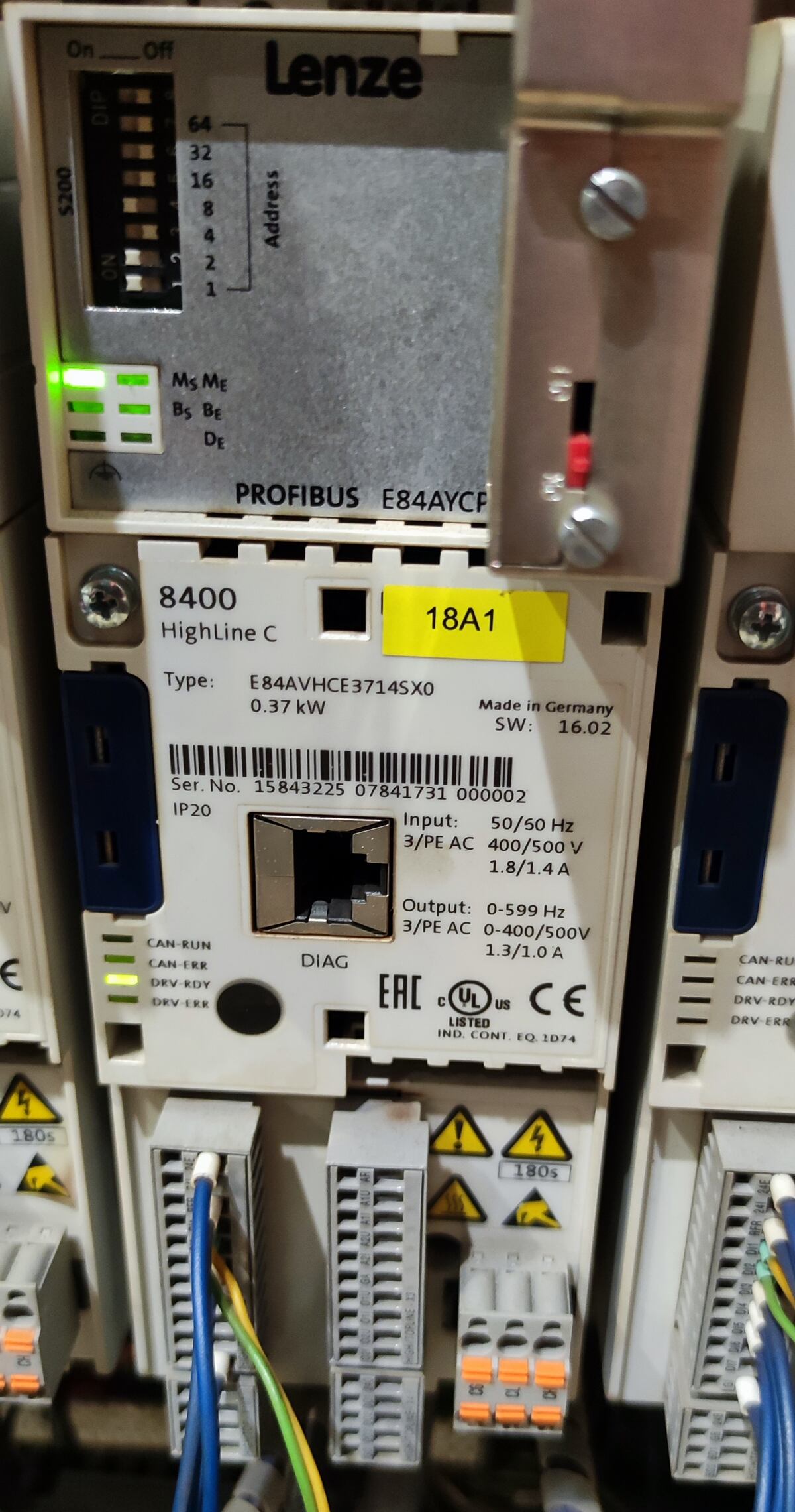 Naprawa falownika Lenze 8400 HighLine C z modułem Profibus