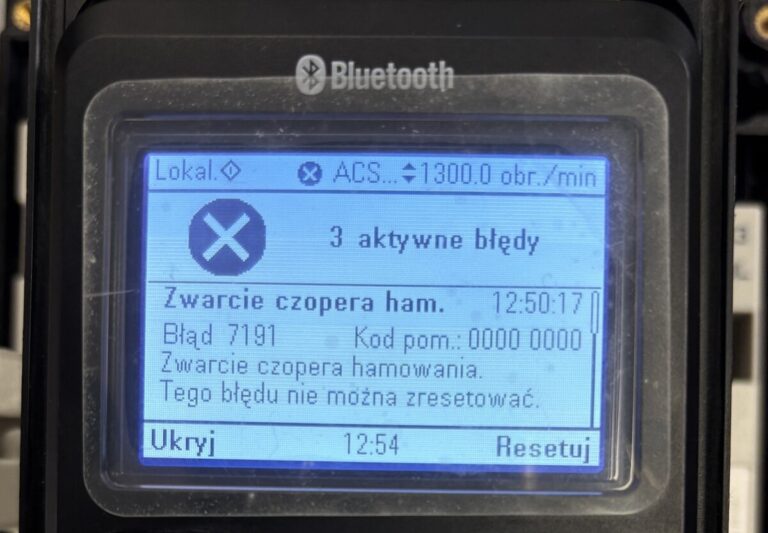abb acs880 blad 7191 zwarcie czopera hamowania
